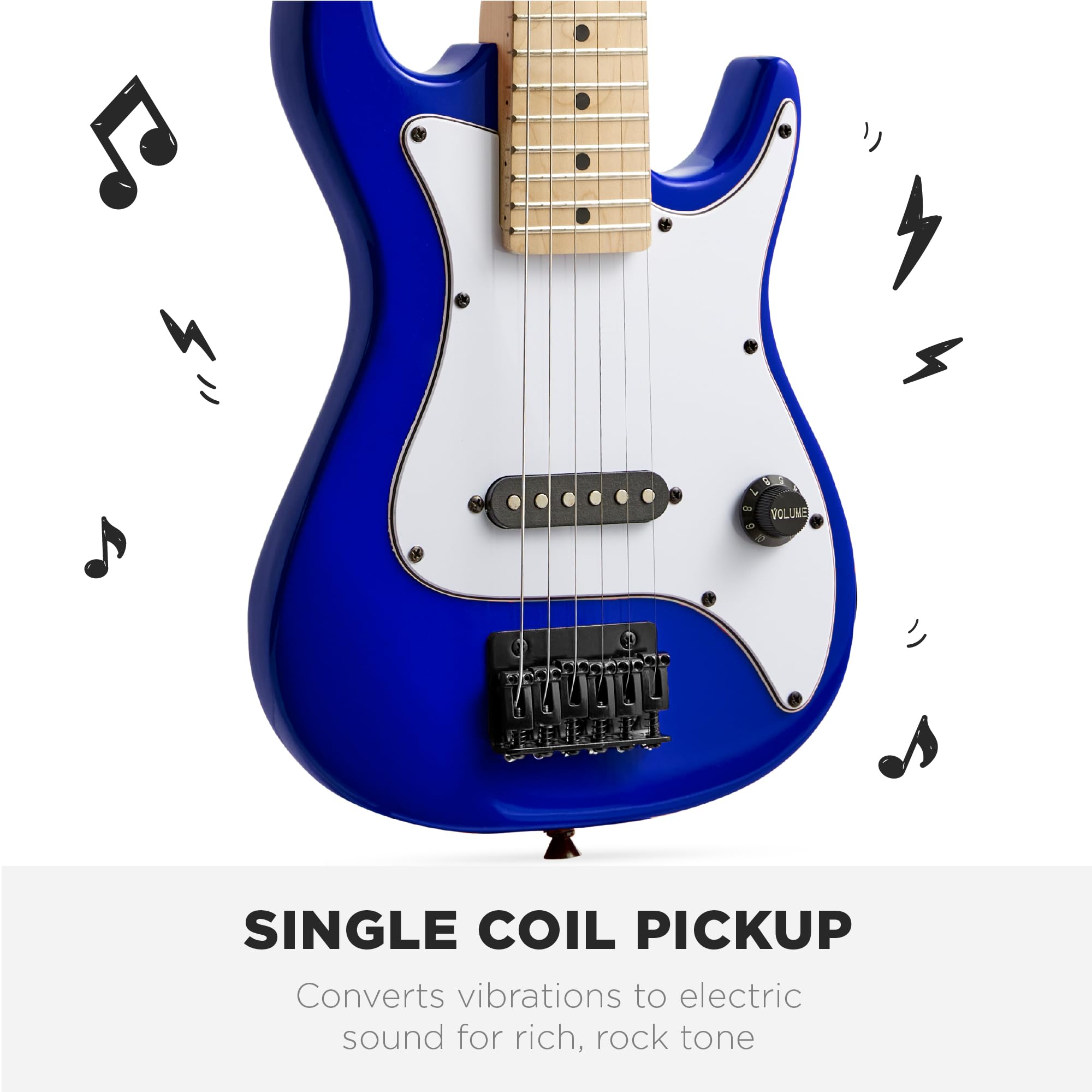 Best Choice Products 30-Inch Kids Electric Guitar Starter Kit with 5W Amp, Strap, Gig Bag, Strings & Picks - Metallic Blue | Beginner Guitar Set for Kids, Teens & Young Musicians | Perfect for Home Practice, Music Lessons & Rock Band Performances