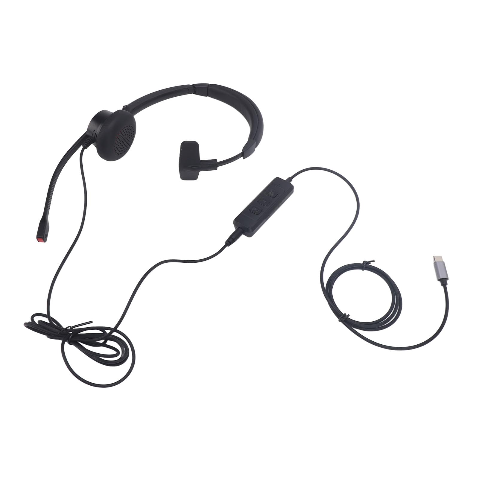 Noise Cancelling Office Headset with USB-C & USB - Ultra Comfortable Hands-Free Headphones for Clear Calls on Smartphone, PC & Laptop - Perfect for Remote Work, Online Meetings & Customer Service