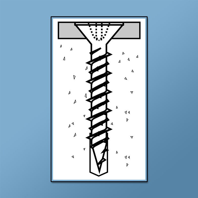 Blue Guard Coated #3 Phillips Flat Head Concrete Screws - Heavy Duty Fasteners for Masonry & Concrete Projects - Perfect for Decking, Fencing & Drywall Installation