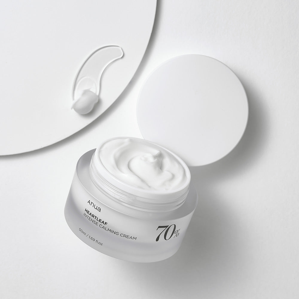 ANUA Heartleaf 70% Intense Calming Cream 50ml - Soothing Face Moisturizer for Sensitive Skin, Redness Relief & Hydration - Perfect for Daily Skincare Routine & Post-Treatment Care
