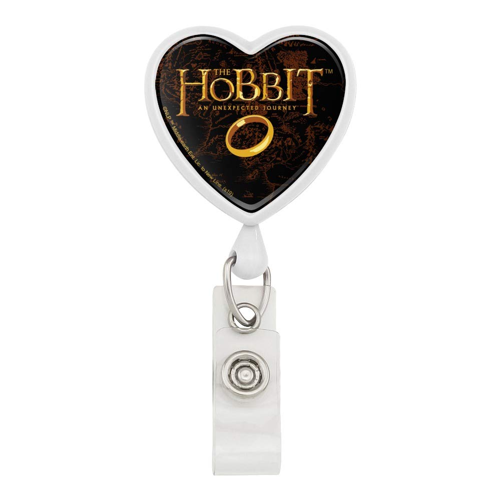 The Hobbit An Unexpected Journey Logo Heart Lanyard - Retractable Reel Badge Holder for ID Cards, Keys & Work Badges - Perfect for Conventions, Offices & Fan Events