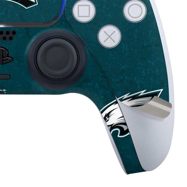 Officially Licensed NFL Philadelphia Eagles Distressed Design PS5 Controller Skin - Custom Gaming Decal for Sony PlayStation 5 | Perfect for Gaming Enthusiasts & Eagles Fans