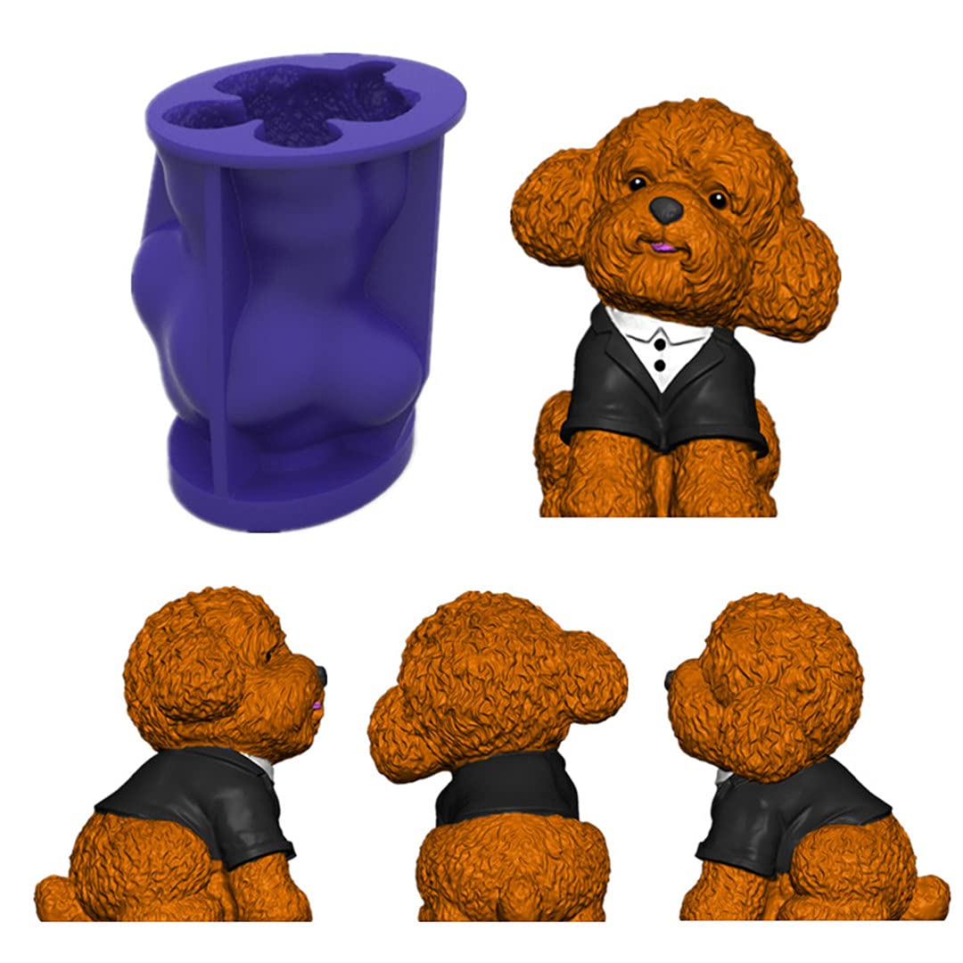 3D Silicone Dog Candle & Soap Molds - Pug Teddy Dog Fondant Chocolate Cake Baking Molds for DIY Art Crafts | Perfect for Birthday Parties, Wedding Decorations, and Home Baking Projects