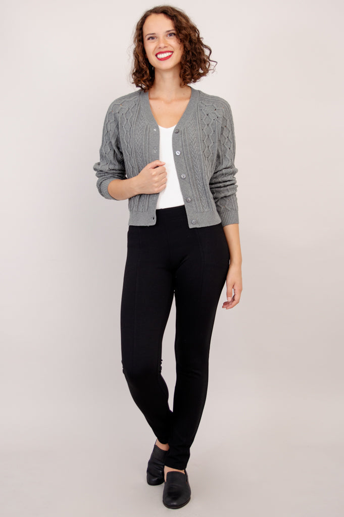 Bena Cotton Cardigan for Women - Soft Grey Knit Sweater - Comfortable & Stylish for Fall, Winter & Layering Outfits