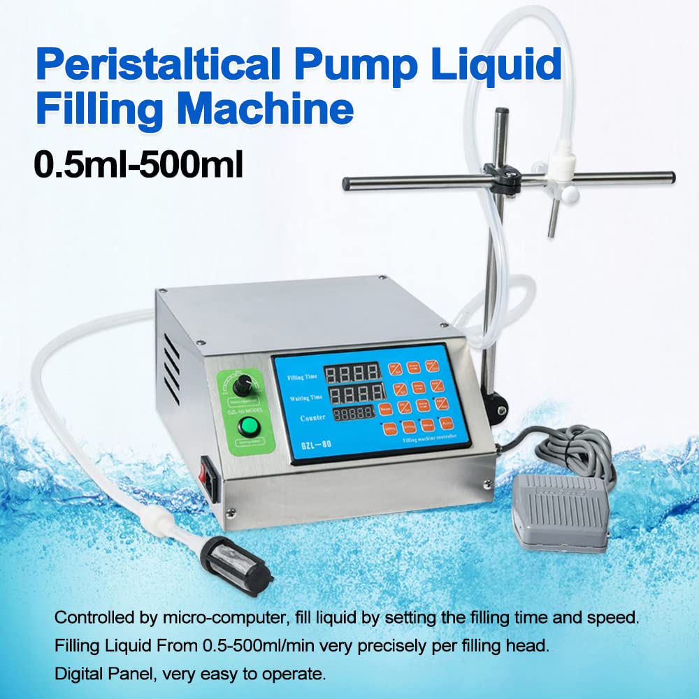 Automatic Digital Control Liquid Filling Machine - 0.5ml to 650ml Bottle Filler for Water, Beverages & Drinks (Peristaltic Pump System) | Perfect for Small Business, Homebrew & DIY Projects