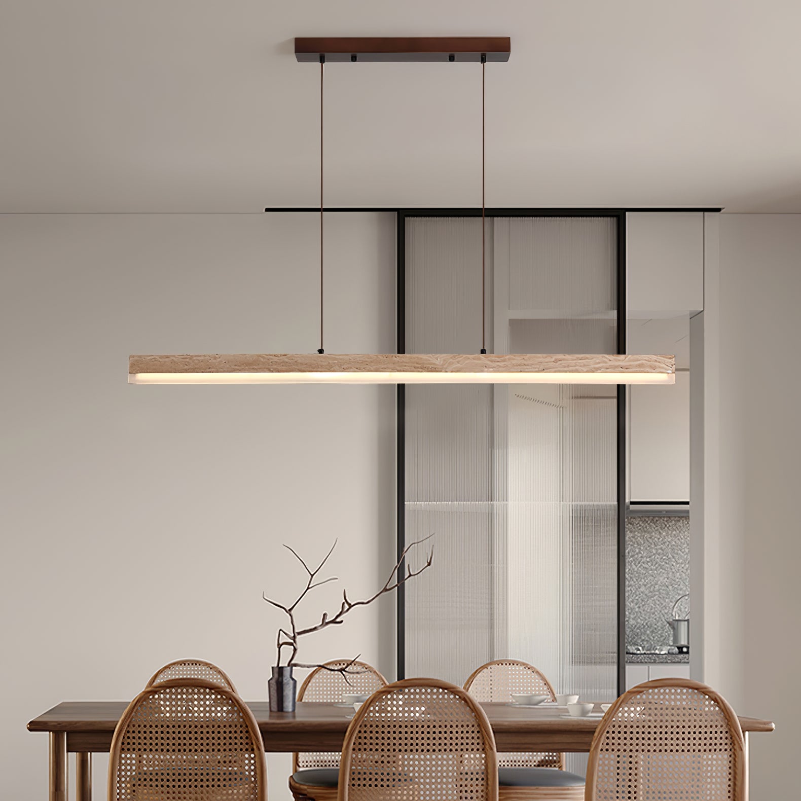 Modern Ecliptic Beam Pendant Light - Adjustable LED Hanging Lamp for Kitchen Island, Dining Room & Bedroom Lighting - Dimmable Contemporary Ceiling Fixture