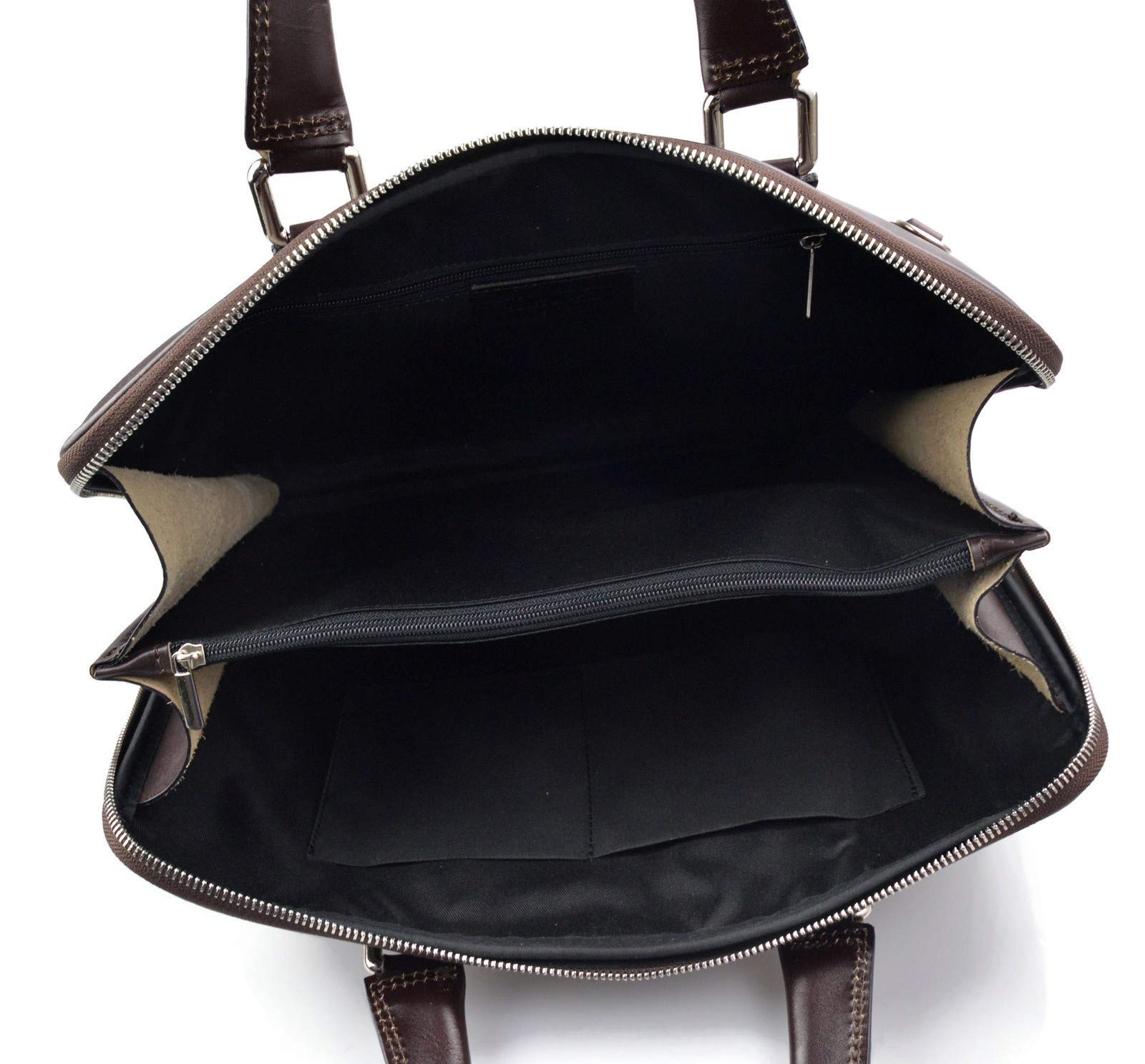 Genuine Leather Shoulder Bag for Women - Italian Made Dark Brown Messenger Purse with Adjustable Strap - Perfect for Office, Travel & Casual Use