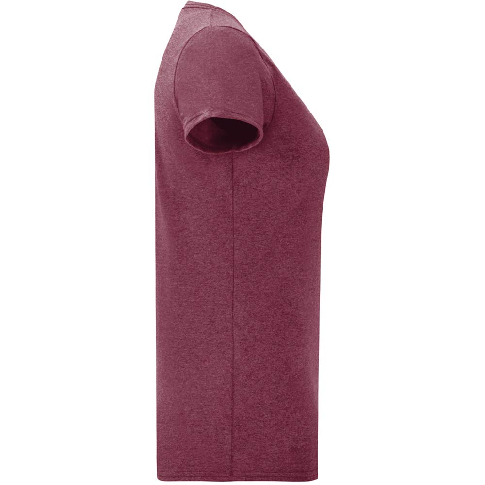 Fruit of the Loom Women's Iconic T-Shirt - XXL Heather Burgundy - Soft Cotton Casual Tee for Everyday Wear, Lounge & Outfits