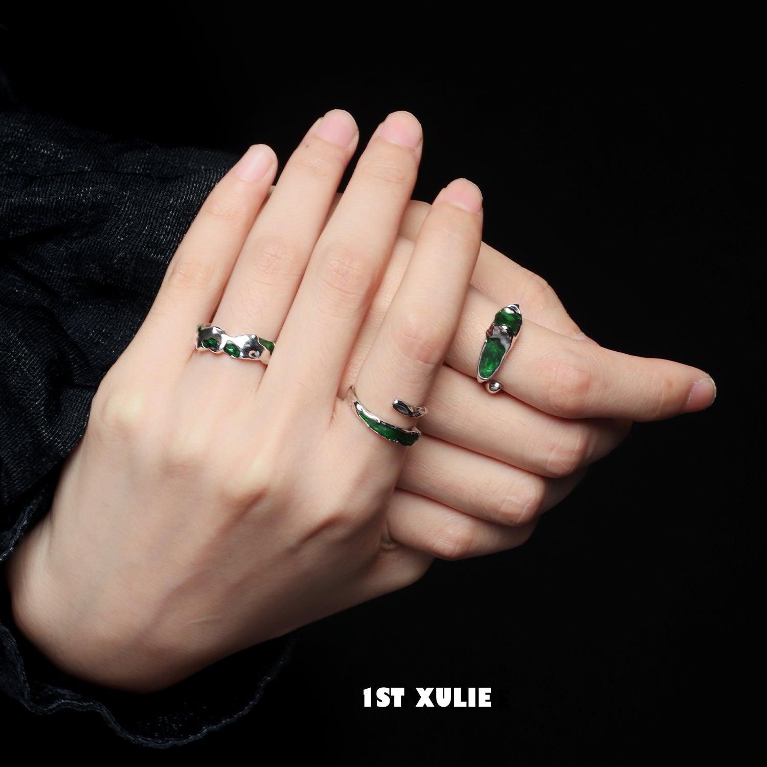 Slytherin House Sterling Silver Adjustable Ring | Harry Potter Inspired Jewelry | Perfect for Fans, Cosplay & Everyday Wear