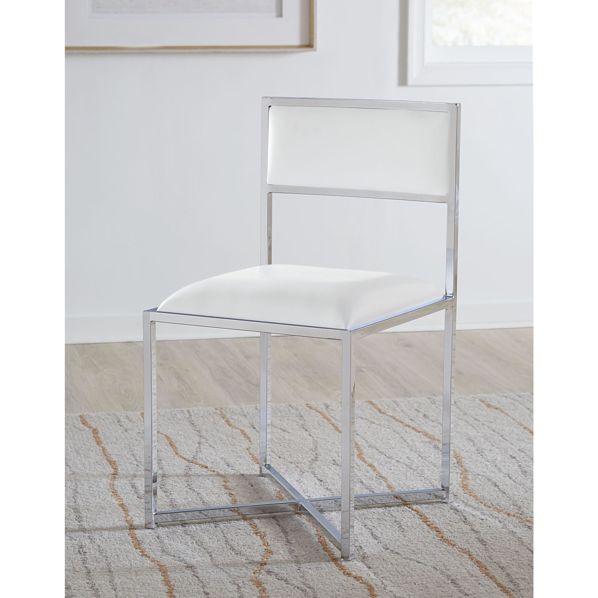 Luxury Amalfi X Base Chair in Genuine White Leather - Modern Office & Living Room Seating for Home & Workspace