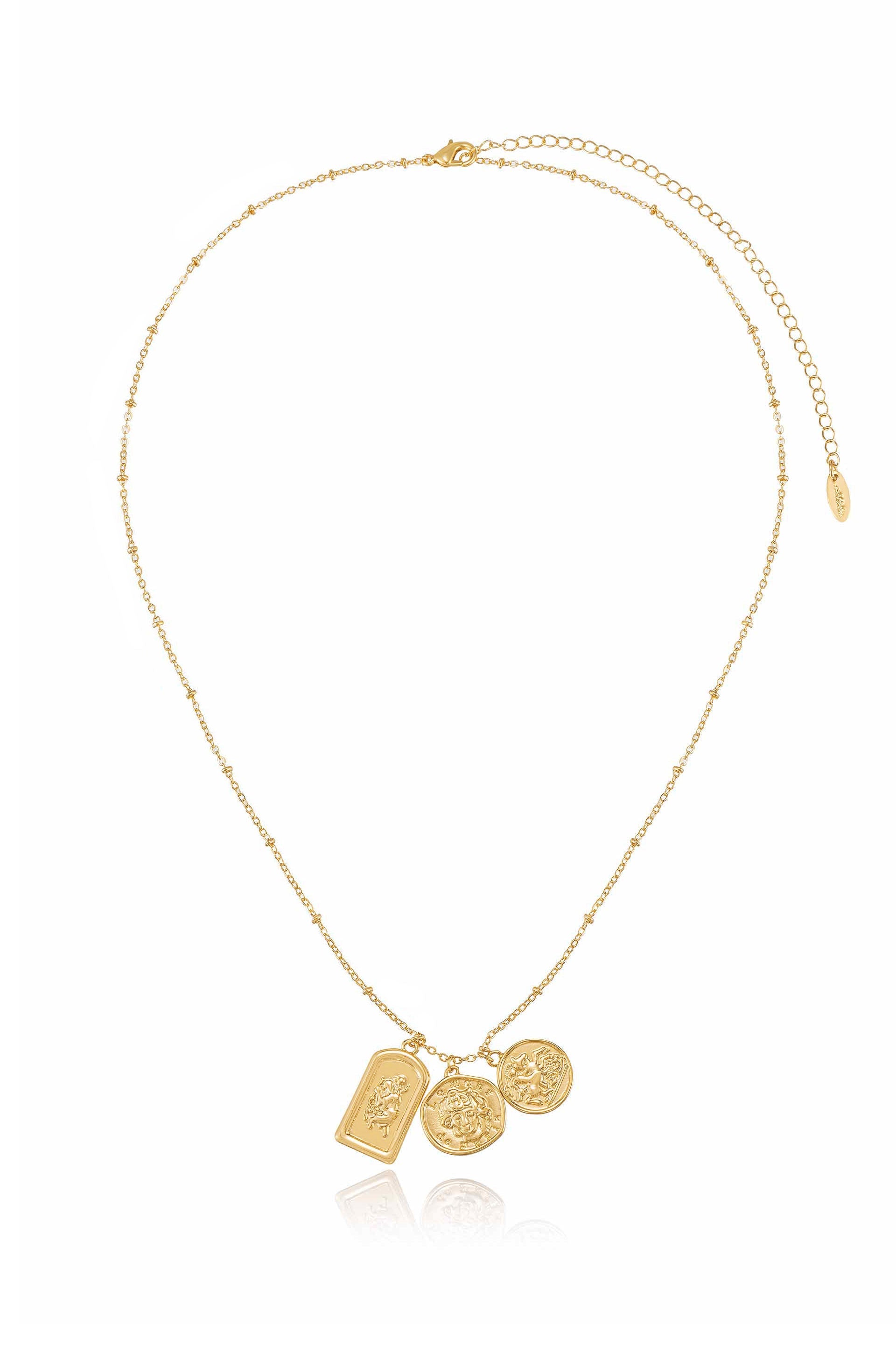 Lucky Coin Charms Talisman Necklace for Women - Spiritual Protection Jewelry for Good Fortune & Positive Energy | Perfect for Meditation, Gifts & Everyday Wear