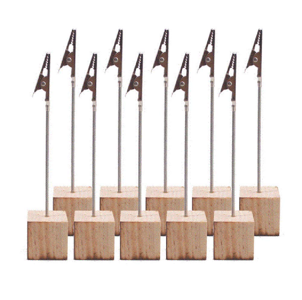 20pcs Wooden Card Holder Stand - Photo Memo Notes Clip for Desktop, Square Message Card Display - Perfect for Home Decor, Party Decoration, Office Organization & Craft Display Accessories