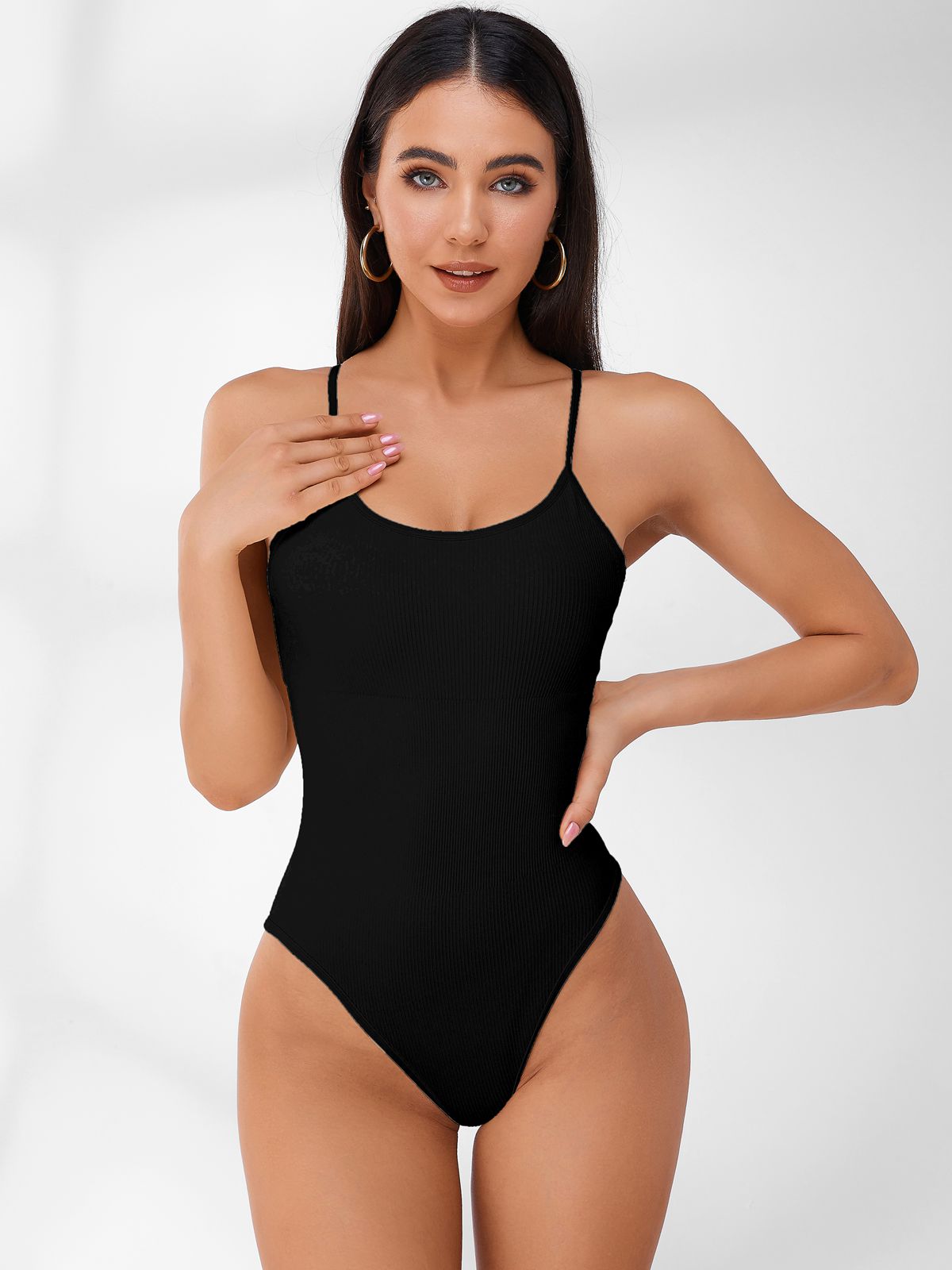 ZASUWA Women's Sleeveless Ribbed Bodysuit with Adjustable Straps - Sexy Short Tops for Summer, Night Out, and Casual Wear