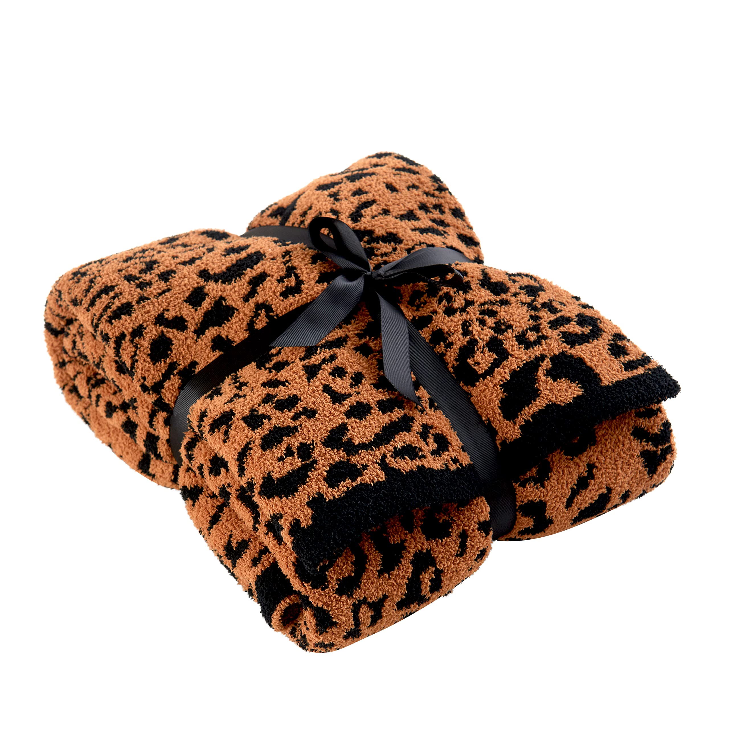 100% Polyester Microfiber Fluffy Leopard Print Queen Size Blanket 90