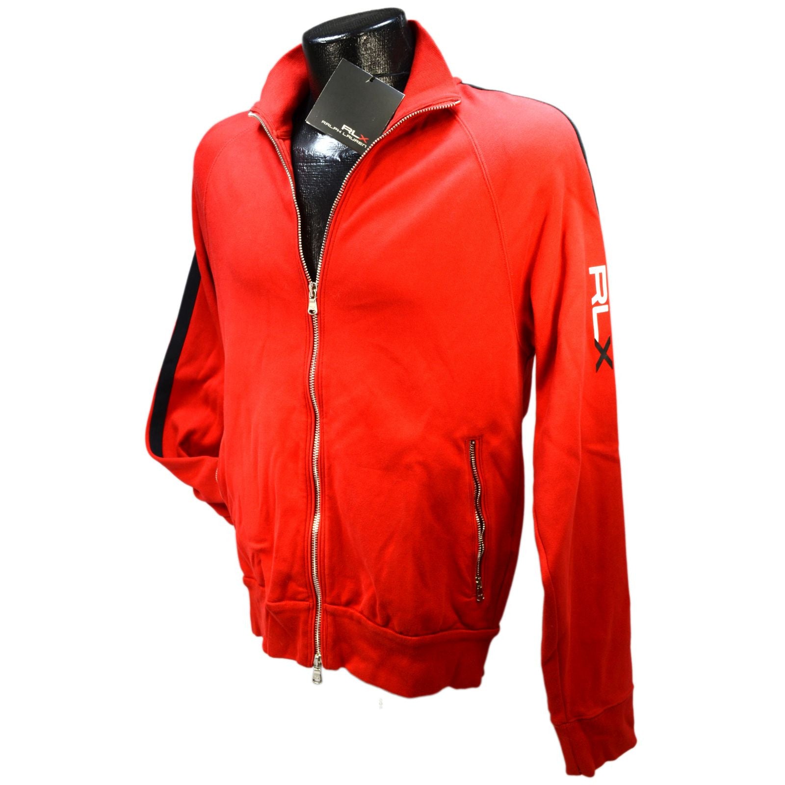 RALPH LAUREN RLX Active Interlock Track Jacket for Men - Red & Black Athletic Running Jacket, Size Small (S) - Perfect for Gym Workouts, Jogging & Outdoor Sports
