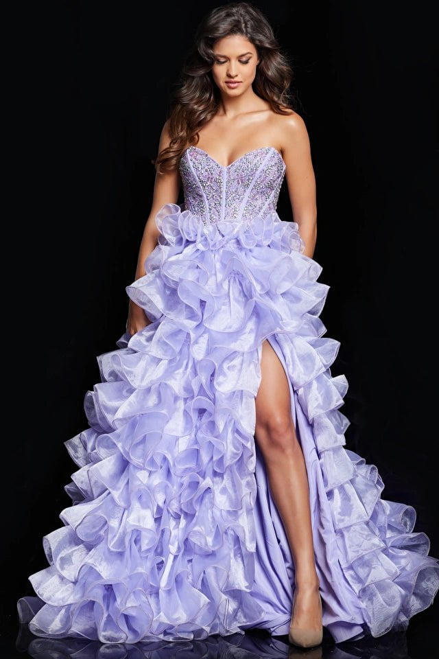 Jovani 37322 Corset Bodice Lilac Prom Dress - Elegant Formal Gown for Homecoming, Quinceañera & Evening Events