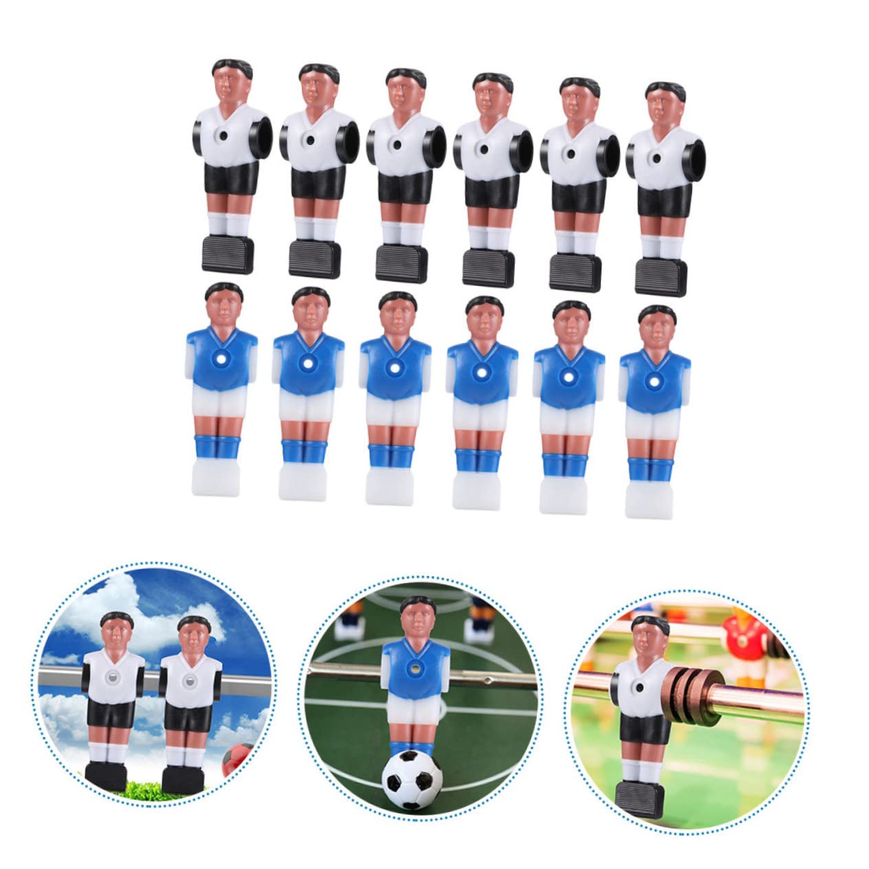 Yardwe 12-Piece Table Football Player Set - Realistic ABS Soccer Athlete Figures for Foosball Game Accessories - Perfect for Game Rooms, Bars, and Family Entertainment
