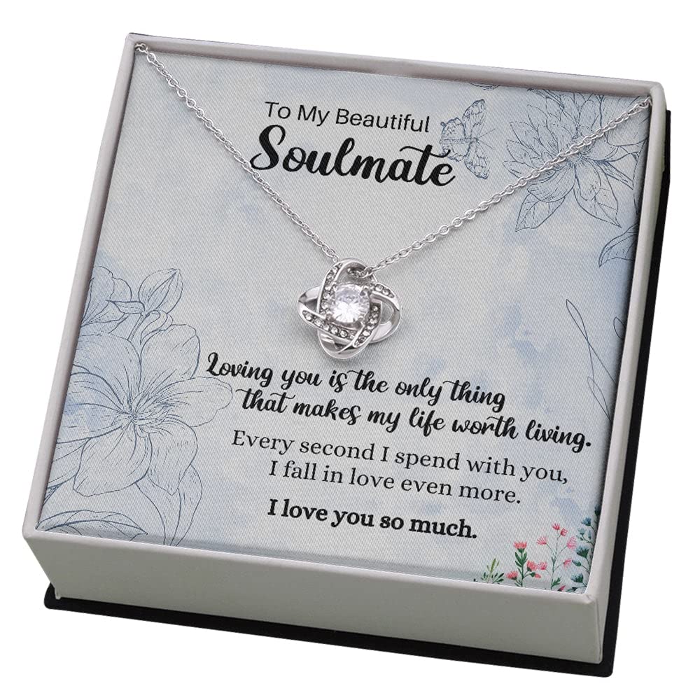 Soulmate Necklace for Women - Romantic Valentine's Day Gift for Girlfriend, Best Anniversary or Birthday Present - Perfect for Couples, Weddings & Special Occasions