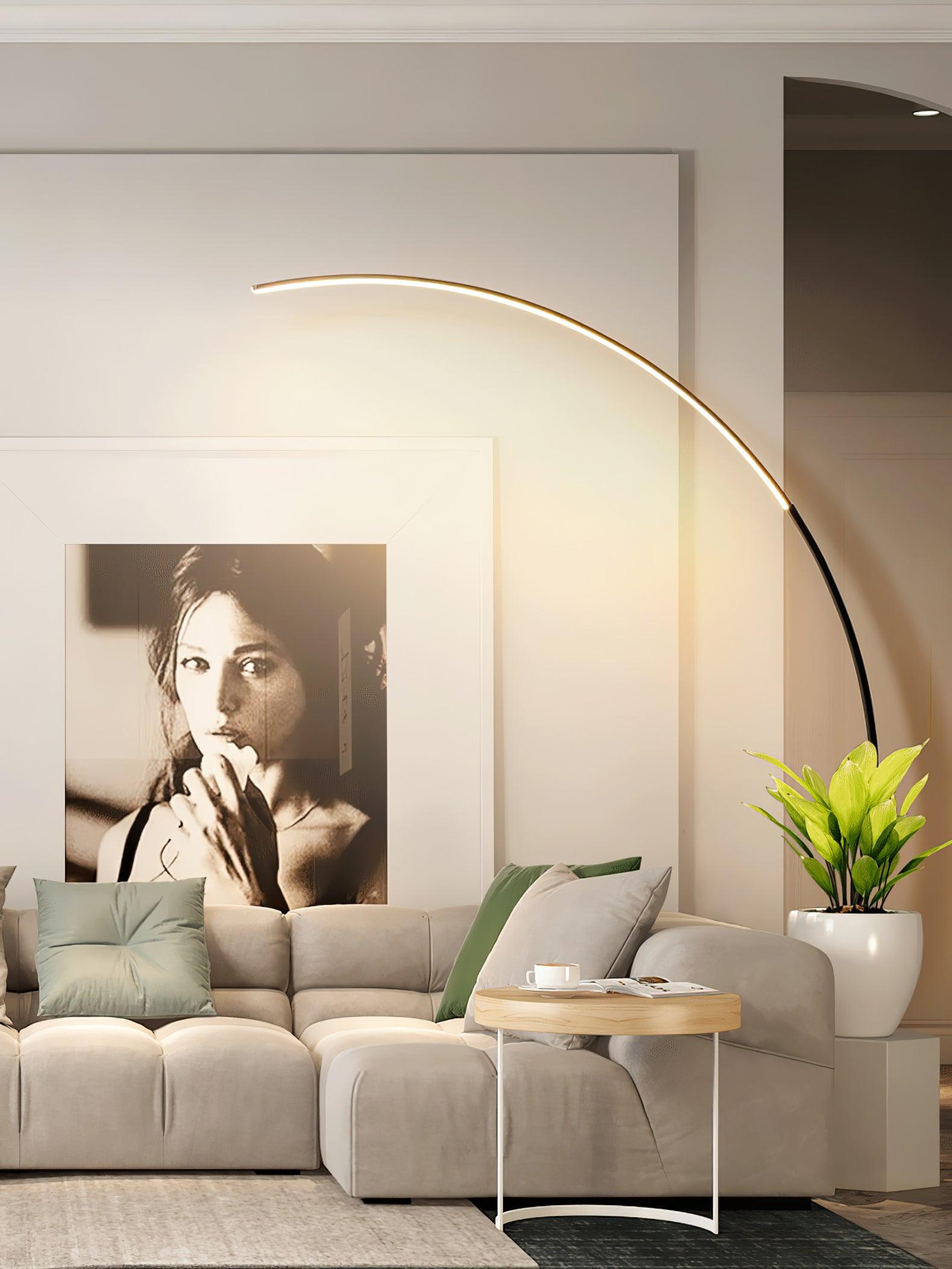 Modern Arc Floor Lamp with Adjustable Height - Stylish Reading Light for Living Room, Bedroom & Office - Perfect for Cozy Corners & Workspaces