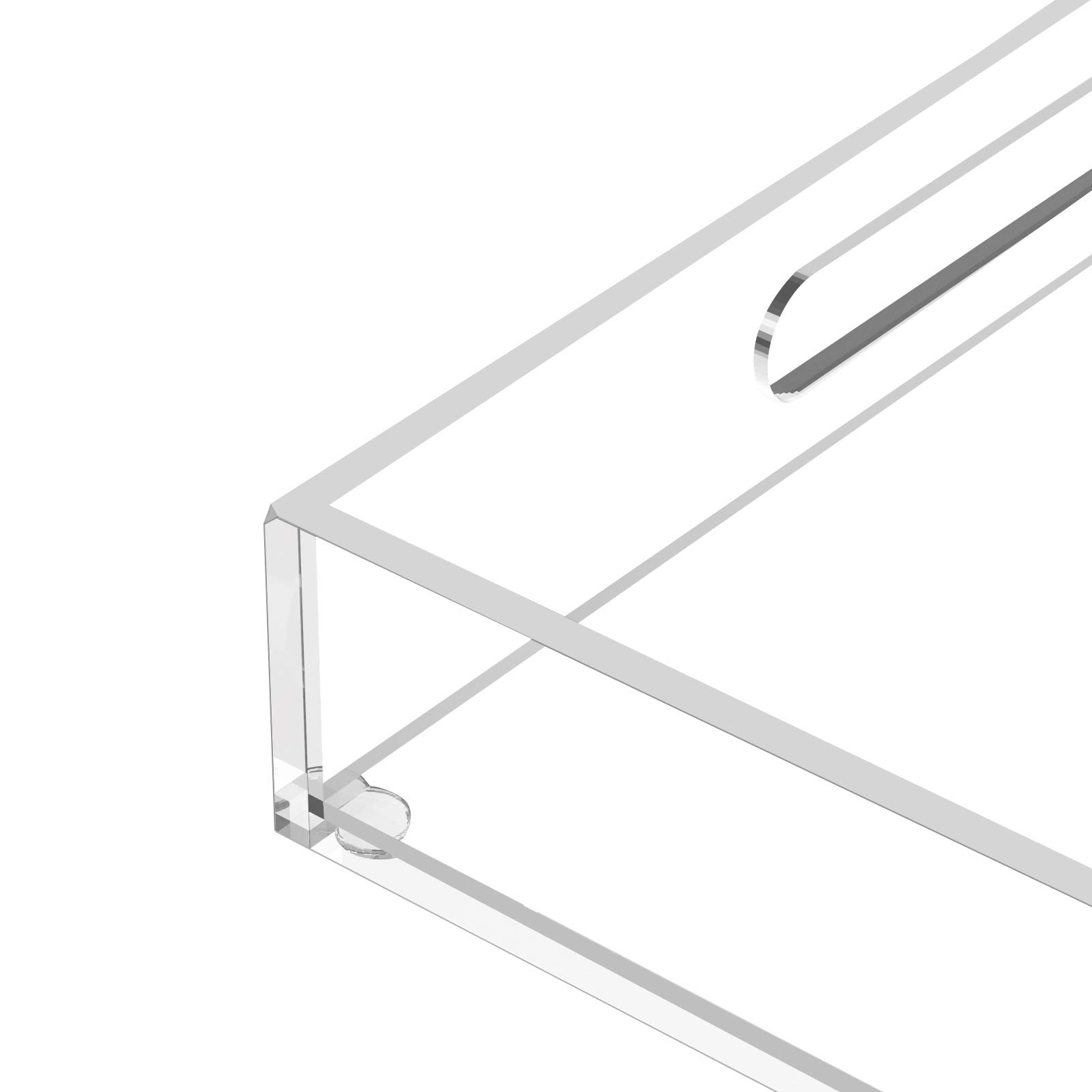 Clear Acrylic Serving Tray with Handles - 16x12x2.36 Inch Decorative Letter Tray Organizer for Coffee Table, Ottoman & Countertop - Perfect for Breakfast in Bed, Party Serving & Home Organization