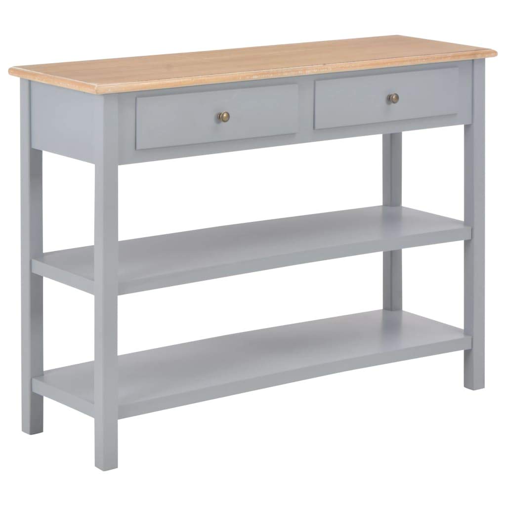 Modern Wooden Buffet Sideboard Console Table - Kitchen Cabinet with 3 Drawers & 2 Shelves - Entryway, Dining & Living Room Storage Furniture - Gray - Perfect for Home Organization & Stylish Decor