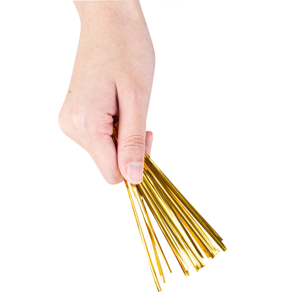 Premium Gold Metallic Twist Ties for Bags - 500 Count Box | Secure & Decorative Bag Closures for Food Storage, Gift Wrapping & Organizing