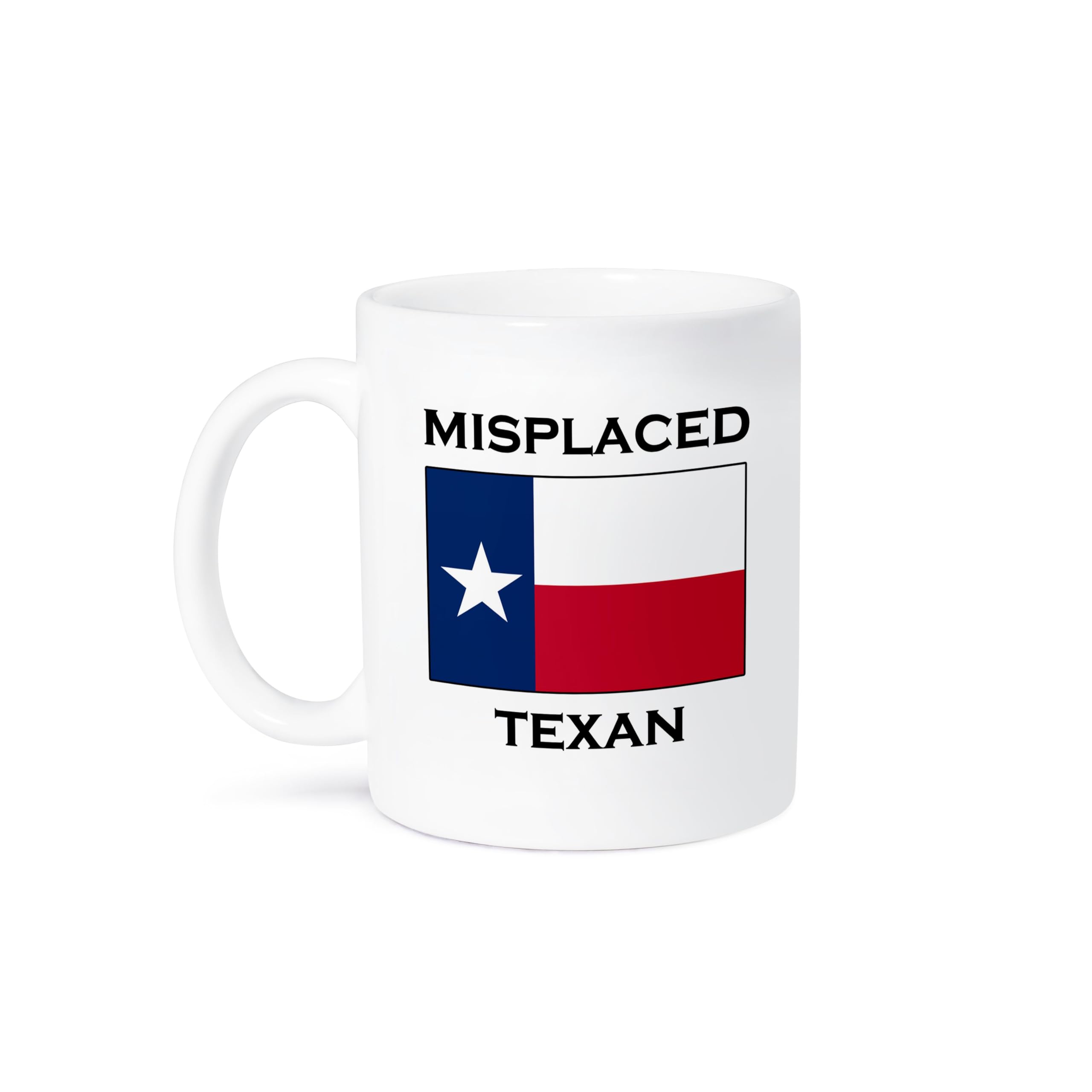 3D Rose Misplaced Texan Ceramic Coffee Mug - 11 oz White Texas-Themed Gift for Cowboy Fans - Perfect for Home, Office & Camping Use