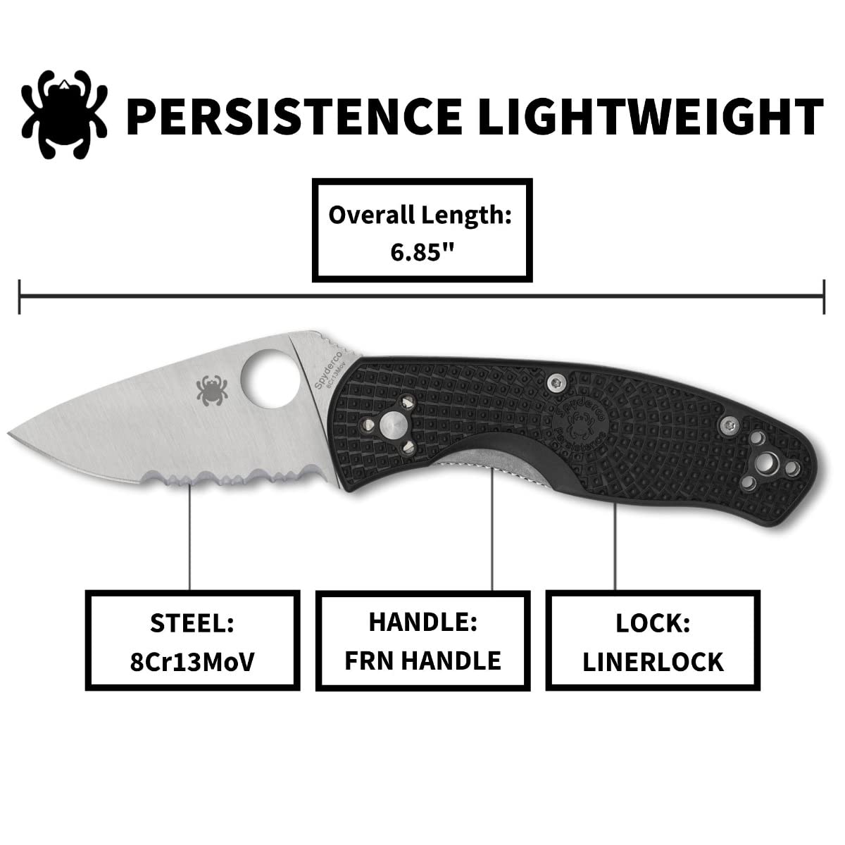 Spyderco Endura4 Lightweight Orange FRN Plain Edge Knife - EDC, Outdoor, Camping & Survival Tool