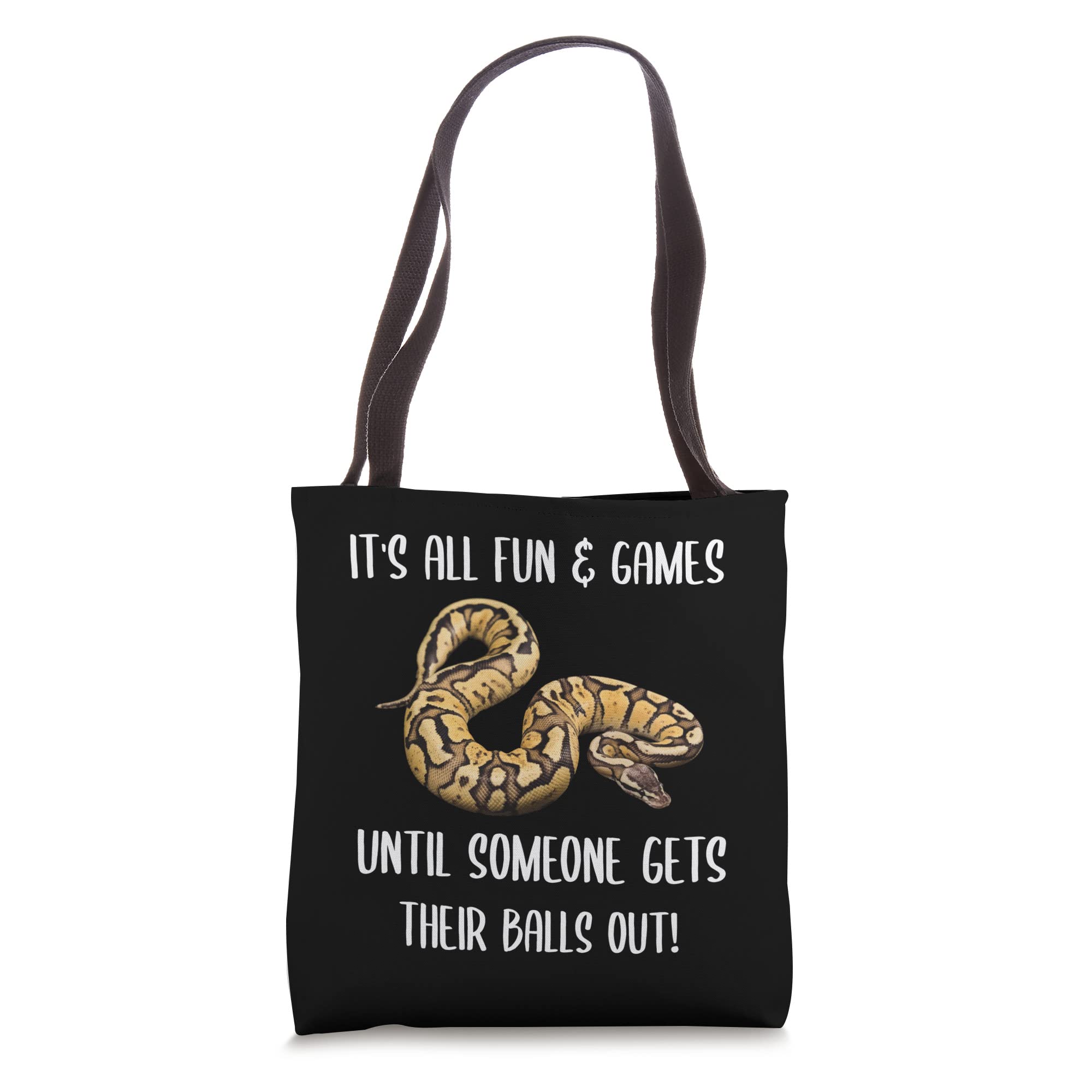 It's All Fun & Games Funny Pet Ball Python Tote Bag - Perfect for Reptile Lovers, Zoo Trips, and Everyday Use