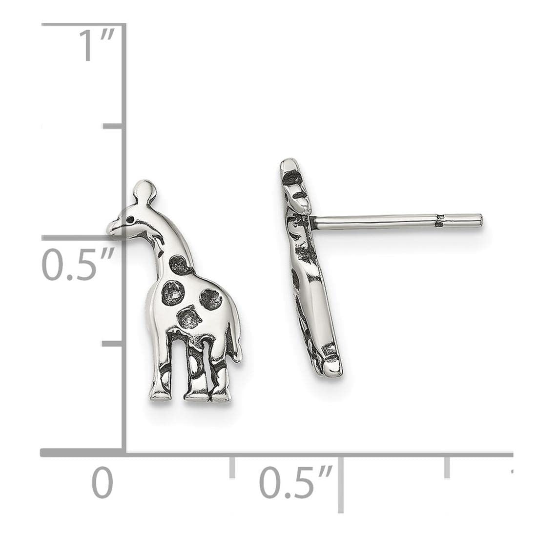 925 Sterling Silver Antiqued Giraffe Post Earrings for Women - Dainty Animal Jewelry Gift for Her - Perfect for Everyday Wear, Parties & Special Occasions