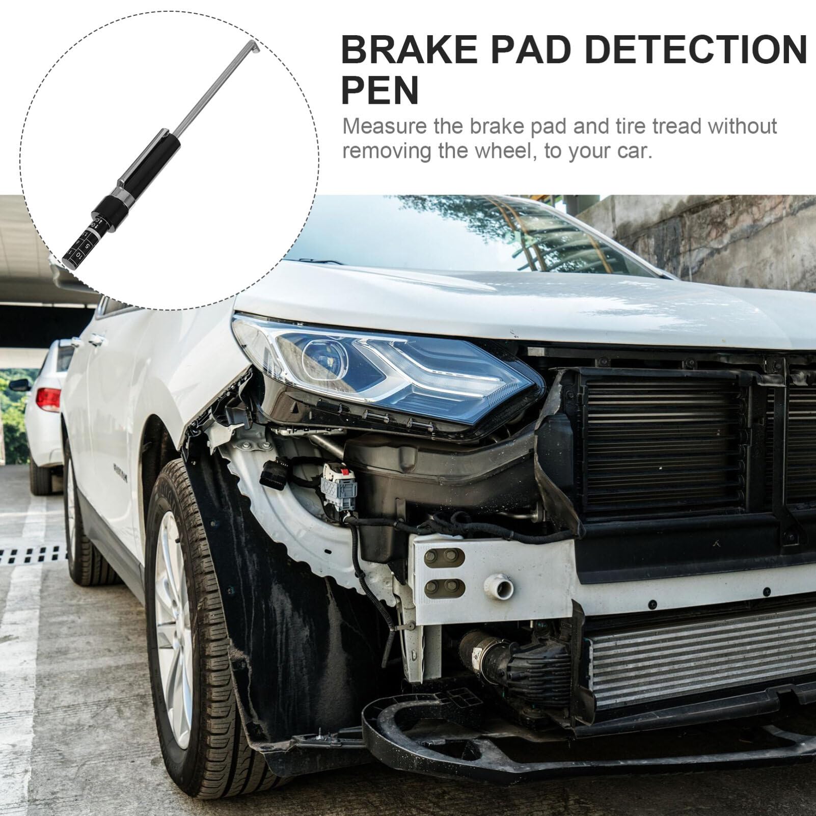 SOIMISS Brake Pad Thickness Gauge - Digital Brake Pad Measuring Tool for Cars & Trucks - Accurate Brake Wear Detection Pen with Scale - Perfect for DIY Auto Maintenance & Mechanic Use