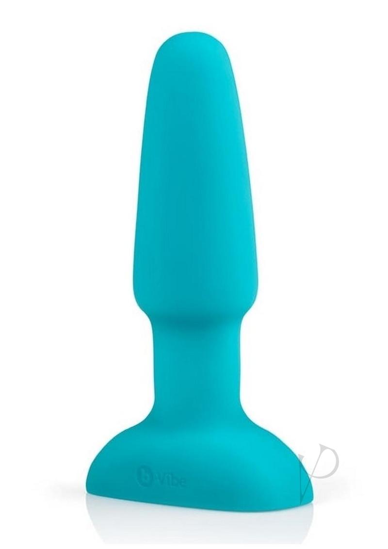 B Vibe Rimming Plug 2 - Rechargeable Silicone Anal Plug with Remote Control, Teal - Perfect for Couples Play & Solo Exploration