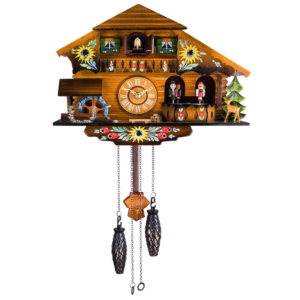 Kintrot Cuckoo Clock with Pendulum - Quartz Wall Clock for Home Decor | Authentic Black Forest Style for Living Room, Bedroom & Office