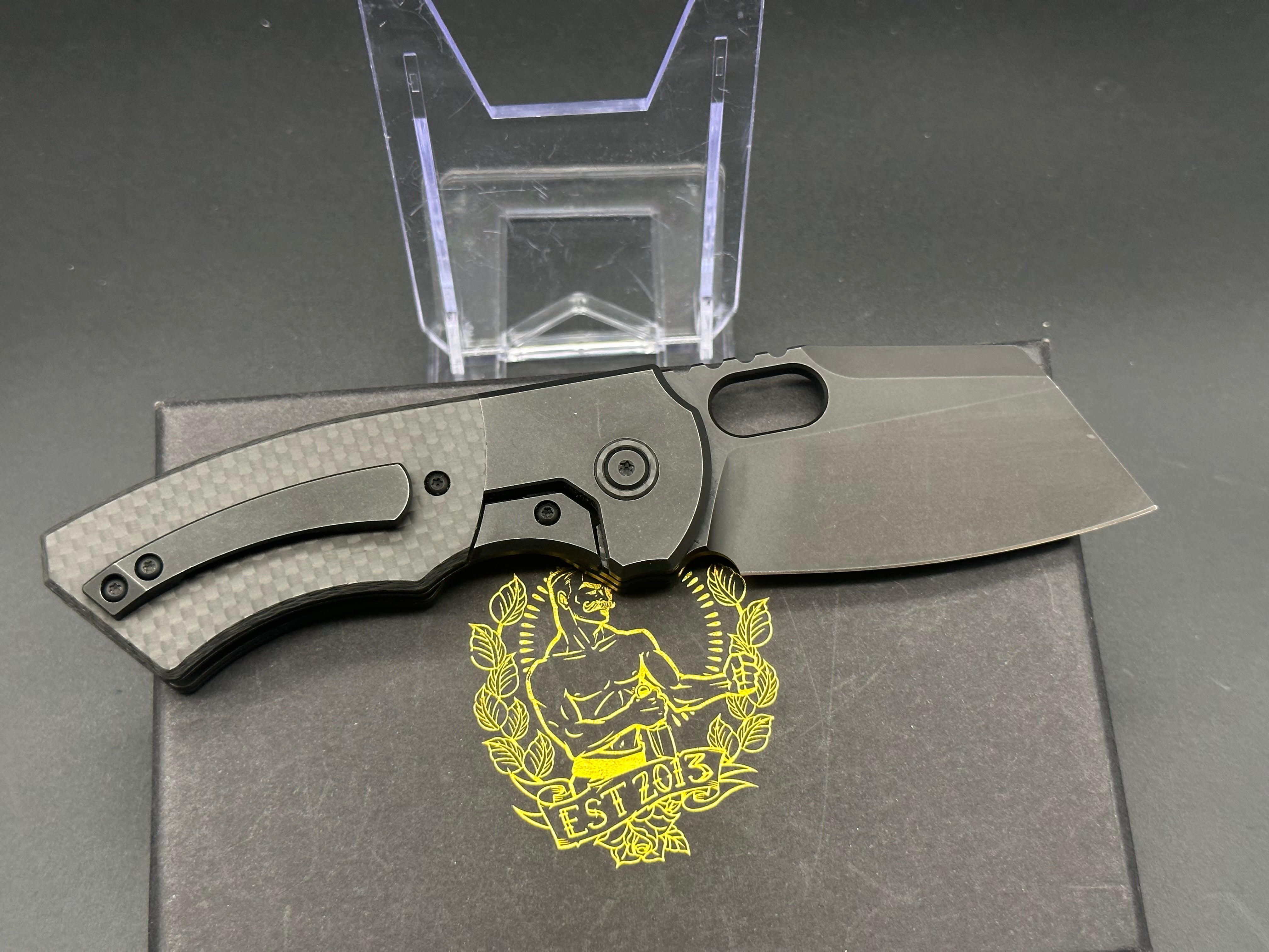BERG BLADES SLIM Folding Knife - M390 Steel Blade, Titanium Handle, Carbon Fiber Inlay - EDC, Outdoor, Camping, Survival Gear