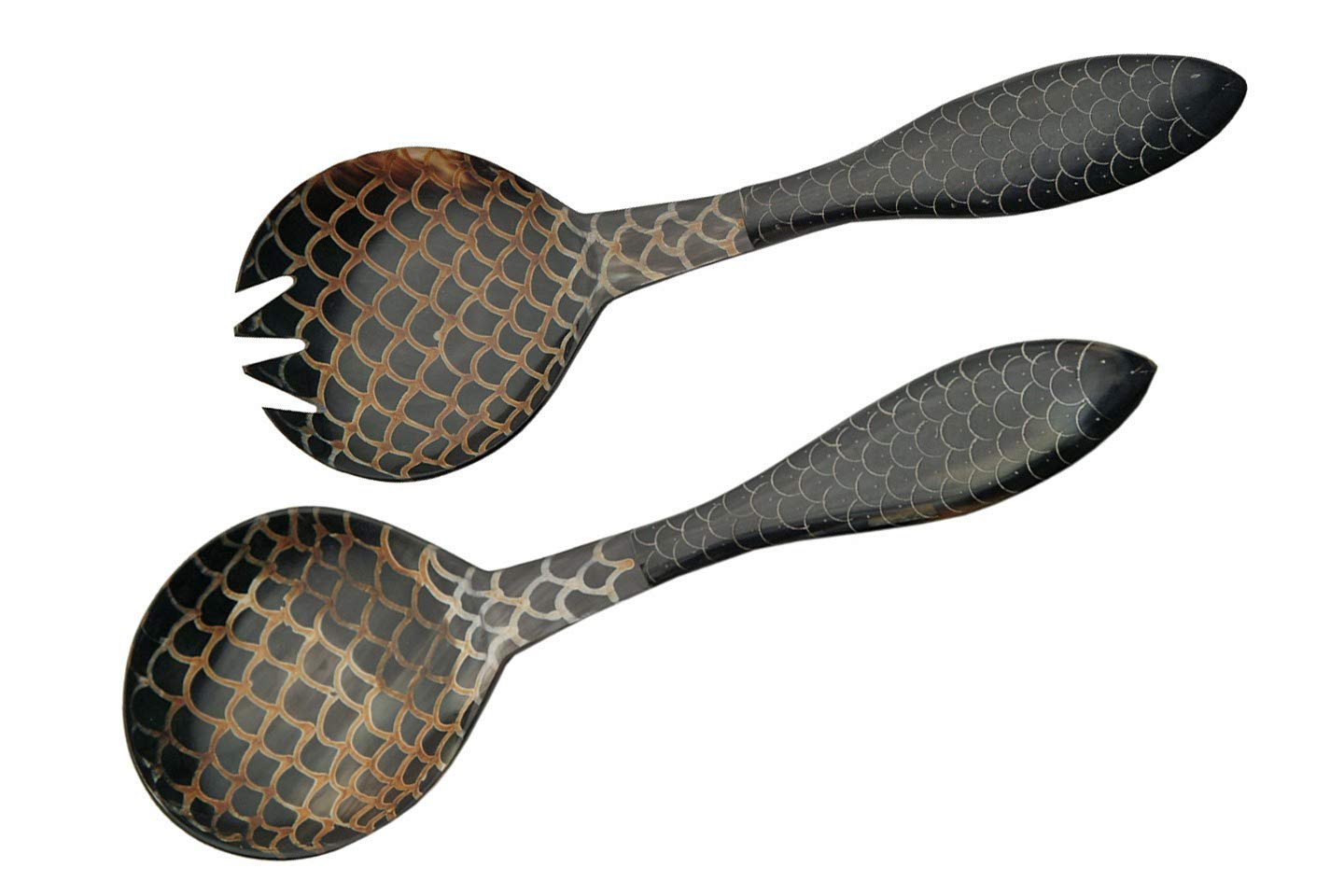 Szco Supplies Medieval Polished Horn Utensil Set - Authentic Scale Design Cutlery for Renaissance Fairs, Historical Reenactments & Medieval Themed Dining