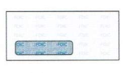 6-3/4 White Digi-Clear® Window Envelopes with Blue FDIC Security Tint - 3-5/8