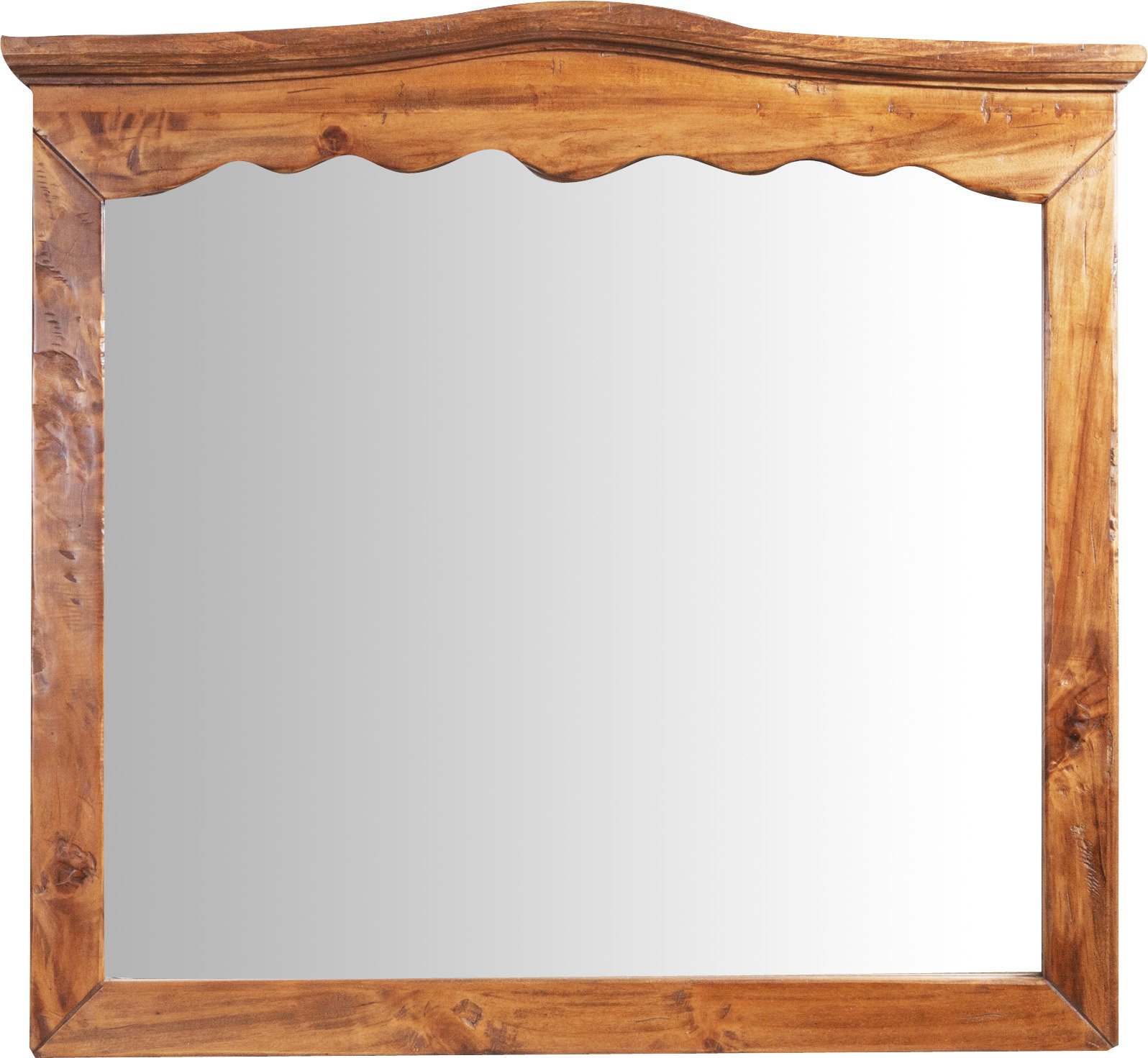 Rectangular Wall Mirror - Shabby Chic Style with Walnut Frame, 90 x 5 x 83 cm - Perfect for Bathroom, Makeup Vanity & Home Decor - Horizontal or Vertical Hanging