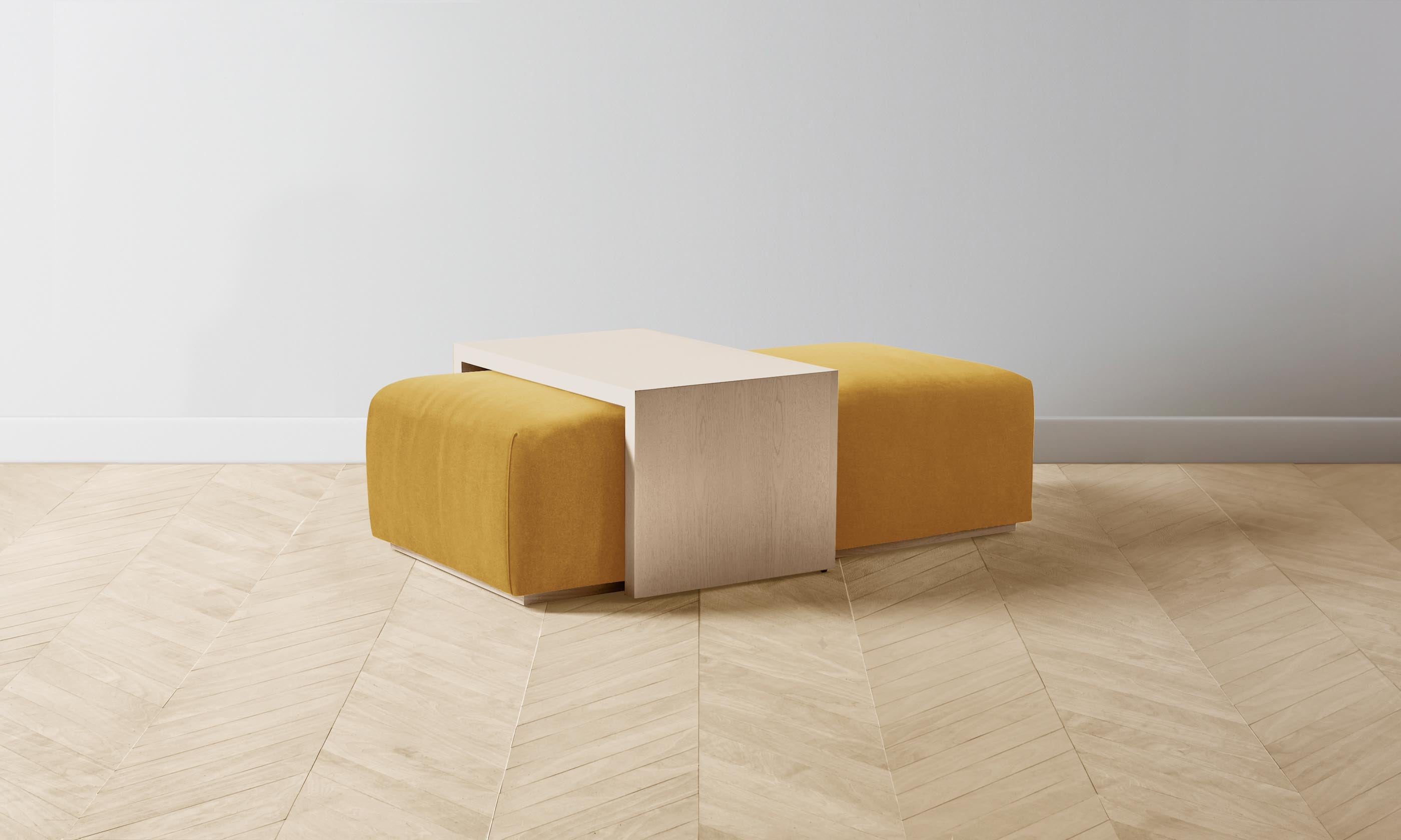 The Bowery Ottoman - Luxurious Mohair Upholstery in Amber | Perfect for Living Room, Bedroom & Lounge Decor