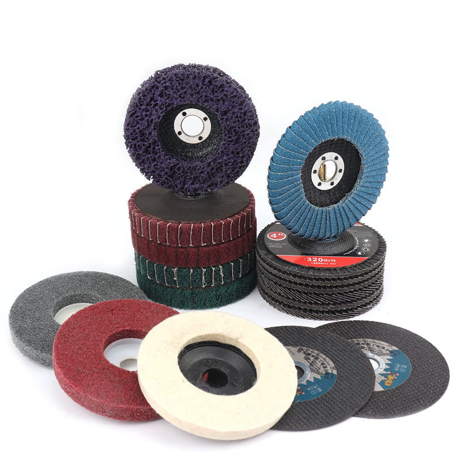 18-Piece Flat Grinding Disc Set - 100mm x 16mm Metal Buffing Pads & Cut Off Wheels for Angle Grinder | Perfect for Metal Polishing, Rust Removal & DIY Projects