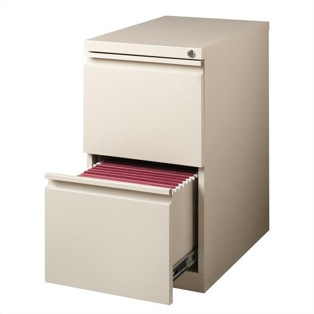 Hirsh Industries 2-Pack Mobile Filing Cabinets - 2 & 3 Drawer Office Storage in Putty | Perfect for Home Office, Classroom & Small Business Organization