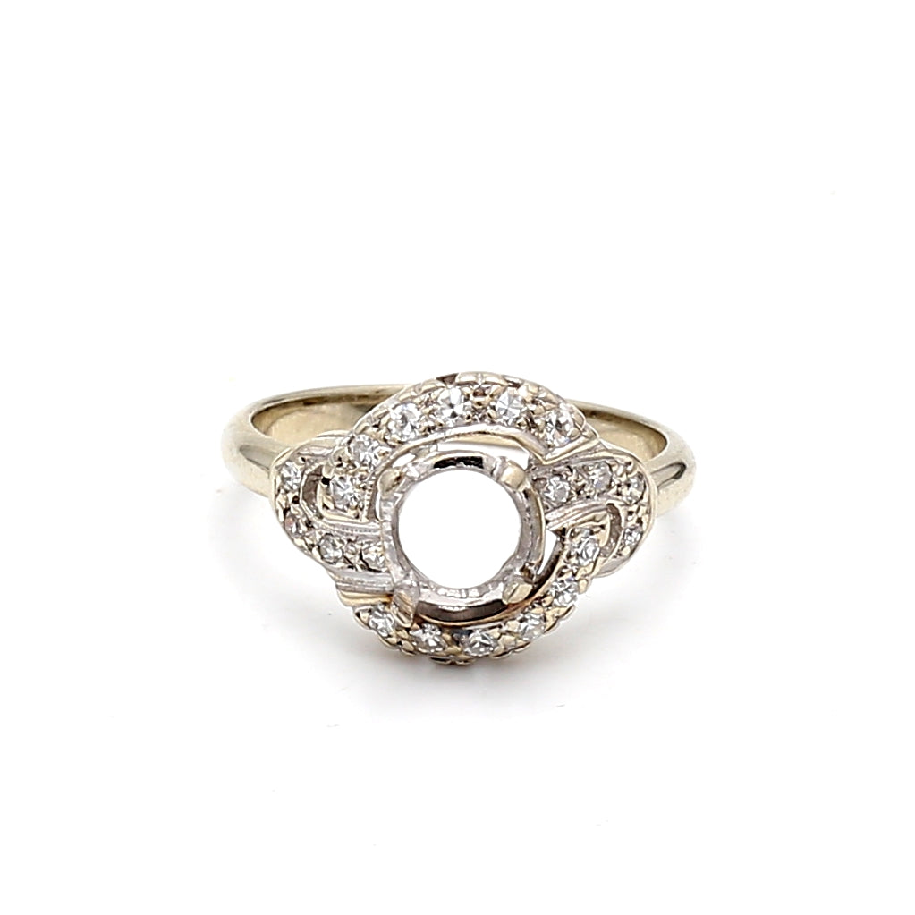 0.25 Carat Round Brilliant F SI2 Diamond 14K White Gold Semi Mount Ring - Perfect for Engagement, Wedding, Anniversary & Special Occasions