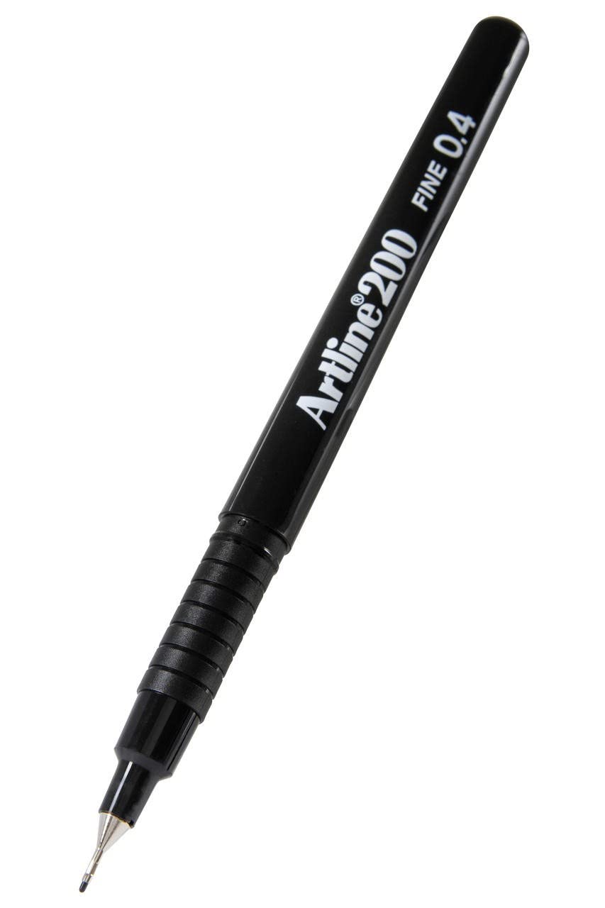 Artline 200 Fineline Writing Pens - 0.4mm Ultra Fine Tip Black Ink Pens, 12 Pack (EK-200N) - Perfect for Journaling, Note Taking & Detailed Artwork