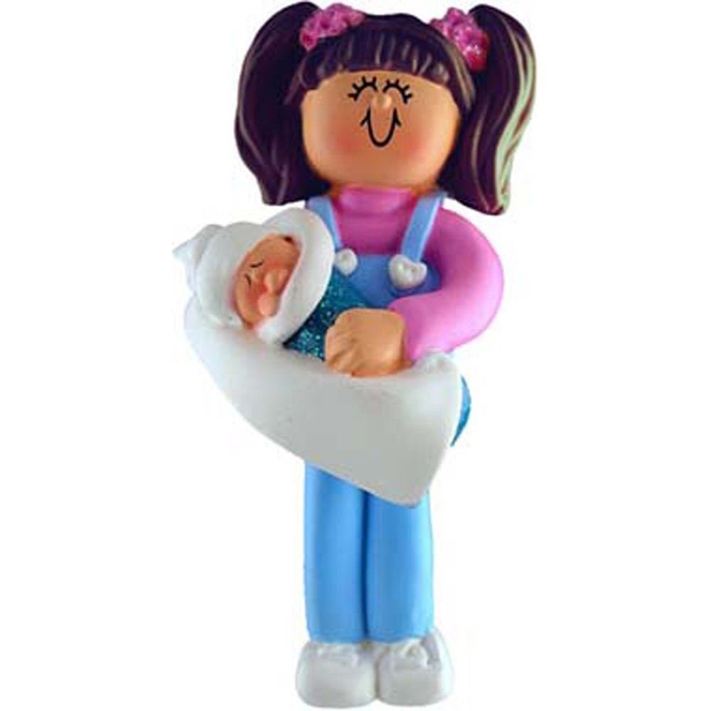Ornament Central 3942 Brunette Big Sister Christmas Ornament - Perfect for Sibling Gifts, Tree Decor & Holiday Home Decorations