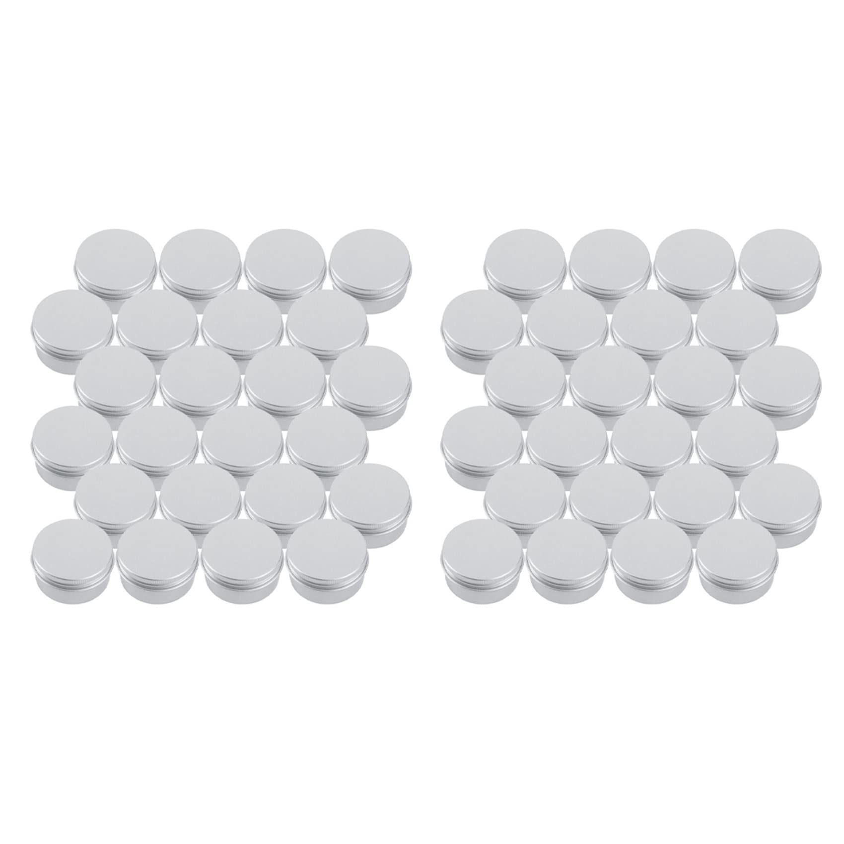 30ml Silver Small Aluminum Round Lip Balm Containers with Screw Cap - Pack of 48 for DIY Lip Balm, Candles, Tea & Essential Oils - Perfect for Home Crafting, Gifts & Small Business Packaging