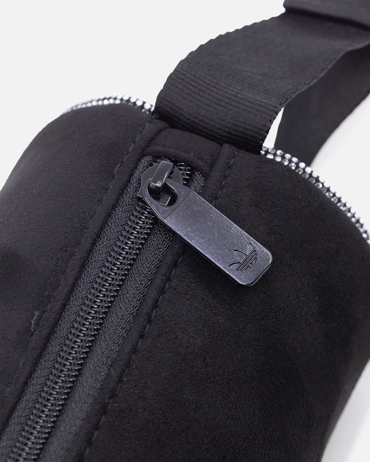 Adidas Rhinestone-Embellished Faux Suede Mini Duffel Bag - Black | Stylish Gym & Travel Bag for Women, Perfect for Workouts & Weekend Getaways