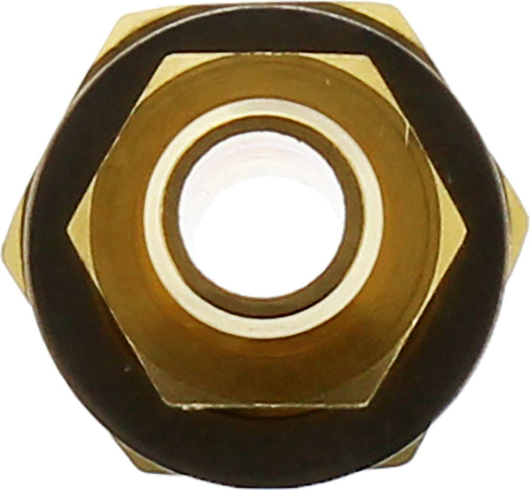 SeaSense 3/8-Inch Brass Thru-Bulkhead Fuel Fitting - Marine Boat Fuel Line Connector for Outboard Motors & Fuel Tanks
