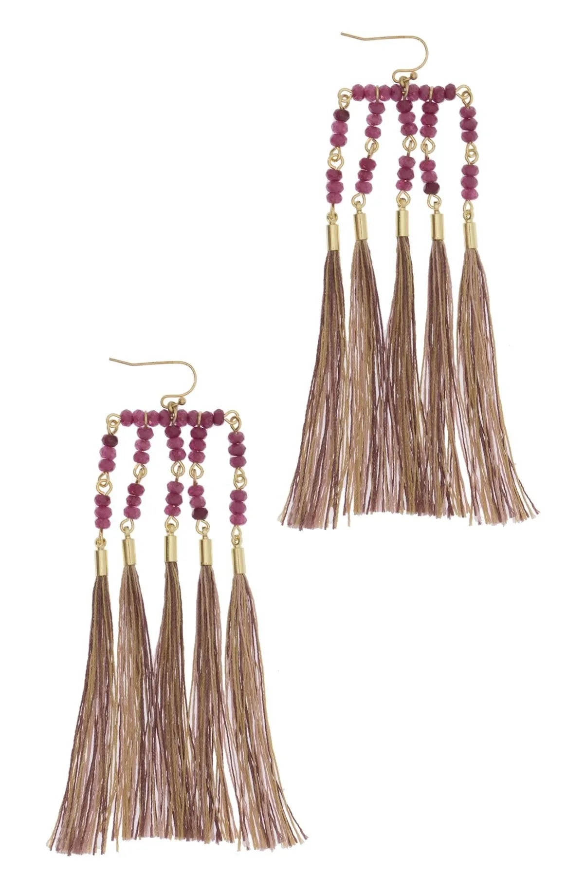 Beaded Fringe Tassel Earrings for Women - Bohemian Handmade Dangle Earrings - Perfect for Parties, Weddings & Festivals