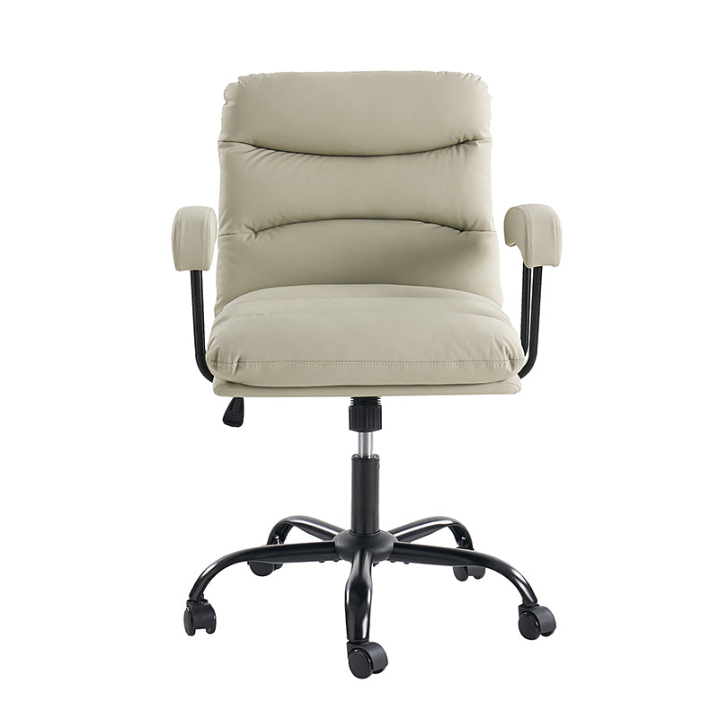 Anselm Modern Ergonomic Faux Leather Office Chair - Adjustable Swivel Desk Chair with Lumbar Support for Home & Office Workspace