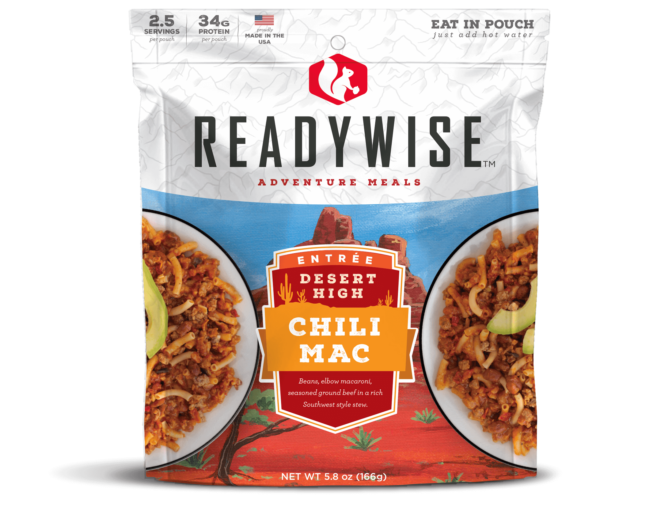 ReadyWise Emergency Food Supply - 6 Pack Case of High-Protein Chili Mac with Beef | Freeze-Dried Survival Meals for Camping, Hiking & Emergency Preparedness