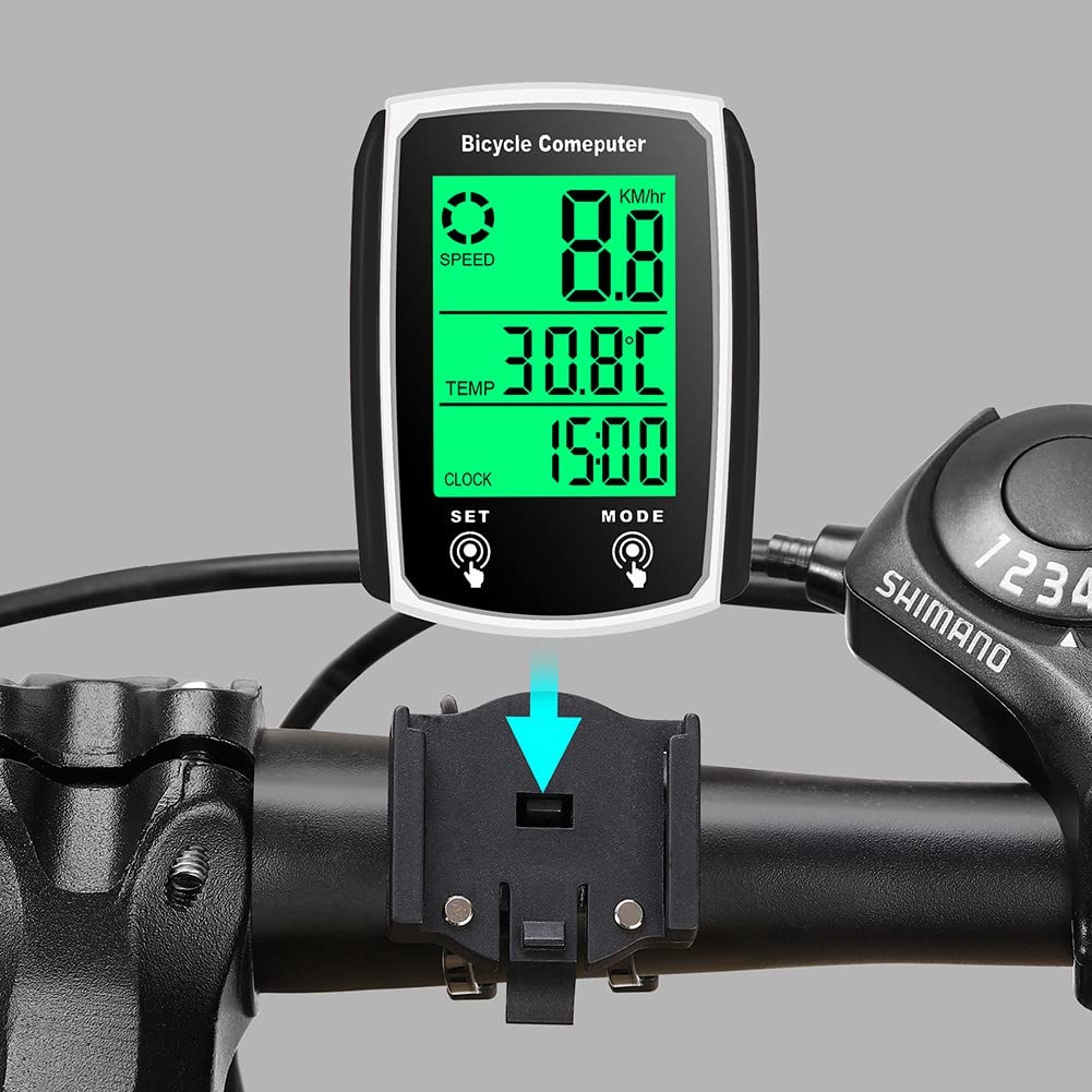 Wireless Bike Computer with GPS, Waterproof Cycling Speedometer & Odometer - Track Speed, Distance, Time & Calories - Perfect for Road Bikes, Mountain Bikes & Indoor Cycling Training